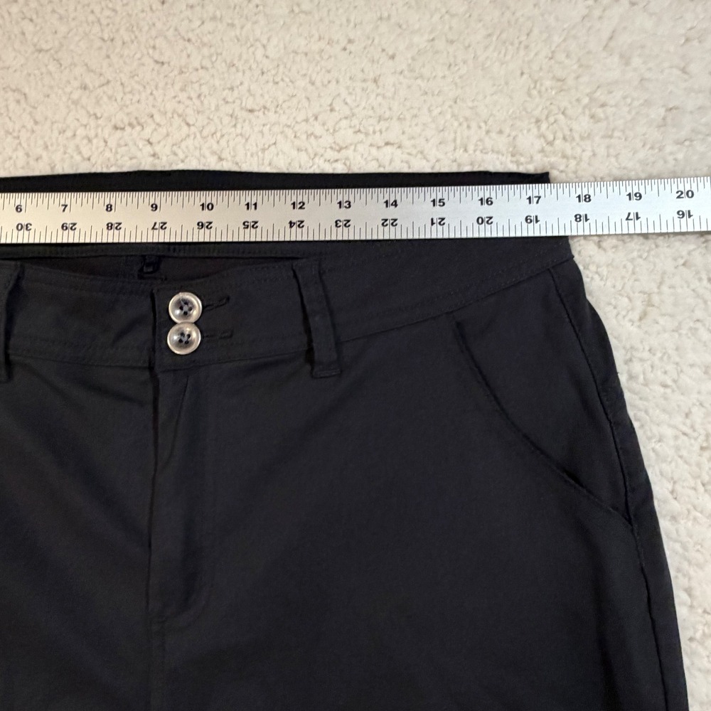Prana Halle Size 14 Short Hiking Pants Black Roll Up Convertible Outdoor Trail - Picture 10 of 11